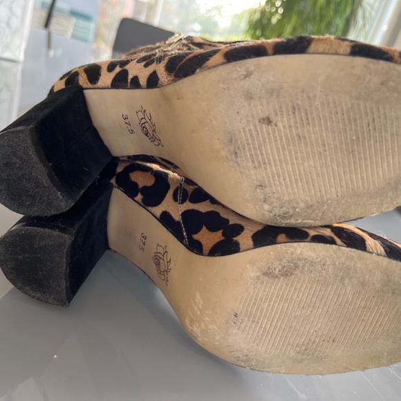 Ankle boots real fur calf hair léopard print - Picture 7 of 11
